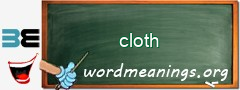 WordMeaning blackboard for cloth